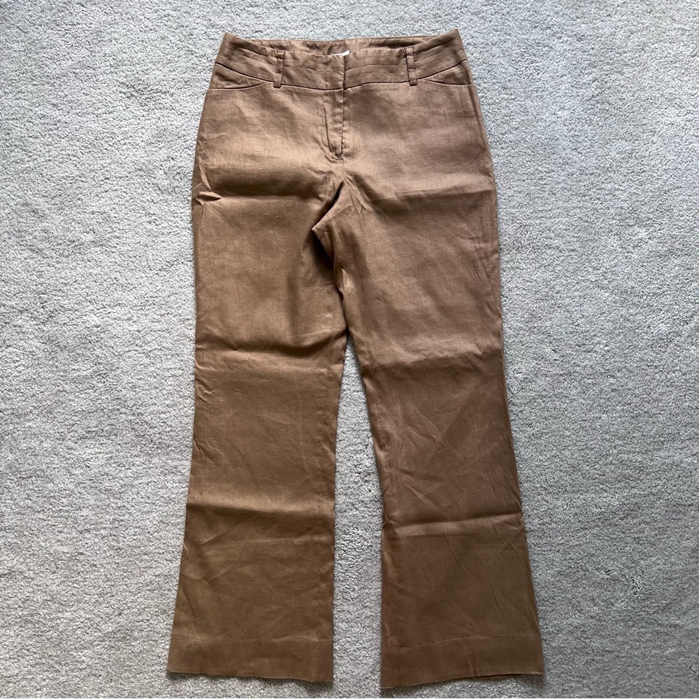 Apt. 9 Brown Linen Stretch Lightweight Trouser Pants